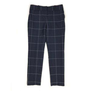 Ann Taylor Navy Refined Windowpane Ankle Pants